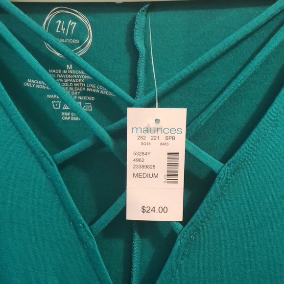 Maurices Teal Tank Top Size M - Picture 2 of 2